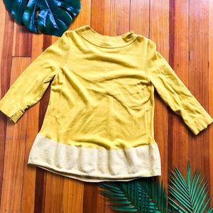 Anthropologie Angel of the North mustard sweater